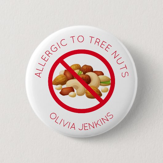 Aangepaste Button van de naam van de boom Nut Alle (Voorkant)