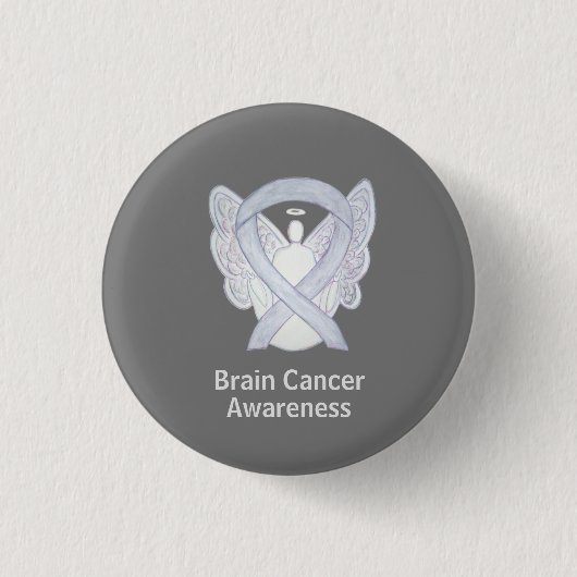 Aangepaste Button voor Brain Cancer Grey Awareness (Voorkant)