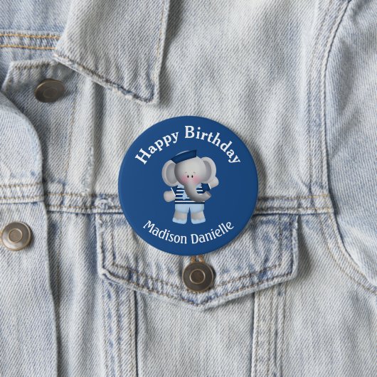 Aangepaste Button voor Elephant Birthday (In situ)