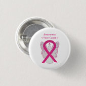 Aangepaste Button voor Hot Pink Awareness Ribbon A (Voorkant /achterkant)