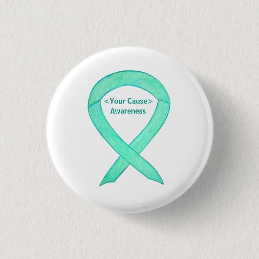 Aangepaste Button voor Jade Green Awareness Ribbon (Voorkant)