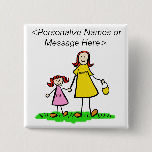 Aangepaste Button voor mama- en dochterfamilies