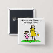Aangepaste Button voor mama- en dochterfamilies (Voorkant /achterkant)