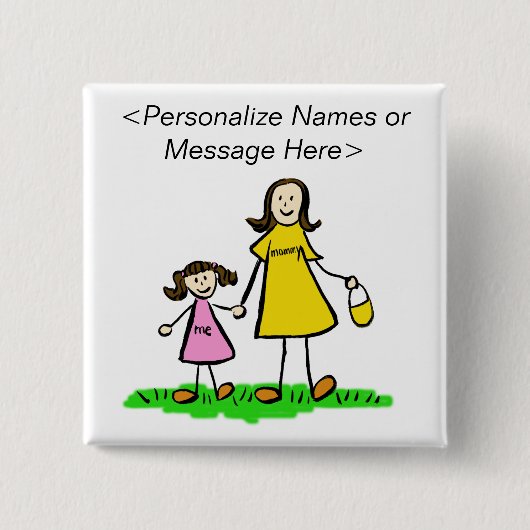 Aangepaste Button voor mama- en dochterfamilies (Voorkant)