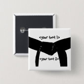 Aangepaste Button voor Martial Arts Basic Black Be (Voorkant /achterkant)