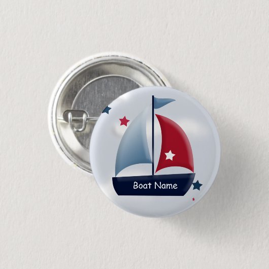 Aangepaste Button voor Nautical Sailboat Design (Voorkant /achterkant)