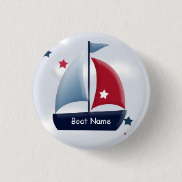Aangepaste Button voor Nautical Sailboat Design