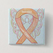 Aangepaste Button voor Peach Awareness Ribbon Ange (Voorkant)