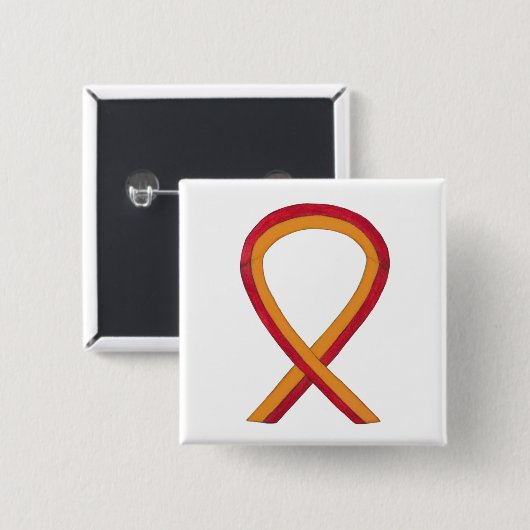 Aangepaste Button voor rode en Oranje lint (Voorkant /achterkant)