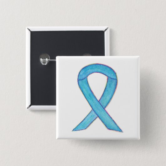 Aangepaste Buttonnen voor Blauwe Bewustmakingslint Vierkante Button 5,1 Cm (Voorkant /achterkant)