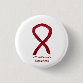 Aangepaste Buttonnen voor Burgundy Awareness Ribbo Ronde Button 3,2 Cm (Voorkant)