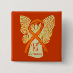 Aangepaste Buttonnen voor MS Awareness Ribbon Sina Vierkante Button 5,1 Cm