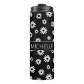 Aangepaste BW Daisies Thermosbeker (Voorkant)