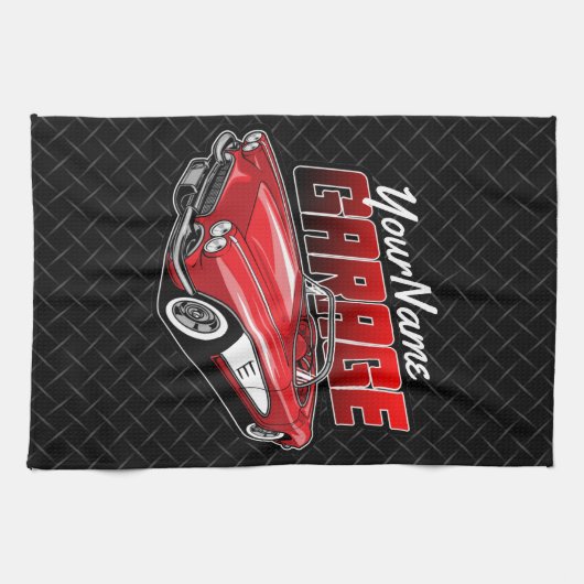 Aangepaste C1 Red Classic Sportkleding uit 1961 Theedoek (Horizontaal)