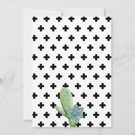 Aangepaste Cactus Aankondiging Baby shower (Achterkant)