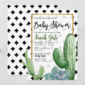 Aangepaste Cactus Aankondiging Baby shower (Voorkant / Achterkant)