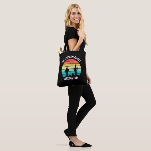Aangepaste Cactus Sunset Arizona Desert Tote Bag (Op model)