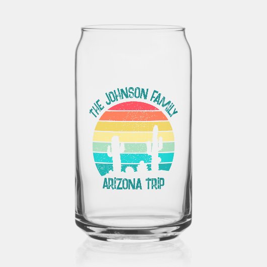 Aangepaste Cactus Sunset Arizona Desert Trip Blikvorm Glas (Voorkant)