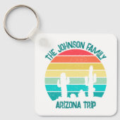 Aangepaste Cactus Sunset Arizona Desert Trip Sleutelhanger (Voorkant)