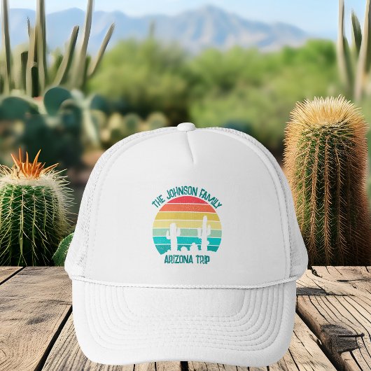 Aangepaste Cactus Sunset Arizona Desert Trip Trucker Pet