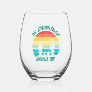 Aangepaste Cactus Sunset Arizona Desert Trip Wijnglas Zonder Voet