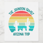 Aangepaste Cactus Sunset Arizona Desert Wijn Etiket (Enkel label)