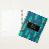 Aangepaste Cactus Tekening Naam Goud Planner (Display)