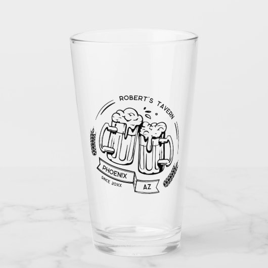 Aangepaste cadeau voor bierliefhebber gepersonalis glas (Voorkant)