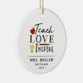 Aangepaste cadeau voor leraar gepersonaliseerd keramisch ornament (Rechts)