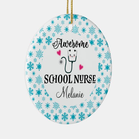 Aangepaste cadeau voor schoolverpleegsters keramisch ornament (Rechts)