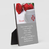 Aangepaste cadeauplaquette voor verpleegkundigen fotoplaat (Zijkant)