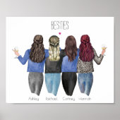 Aangepaste cadeaus voor Besties | Beste vrienden P Poster (Voorkant)