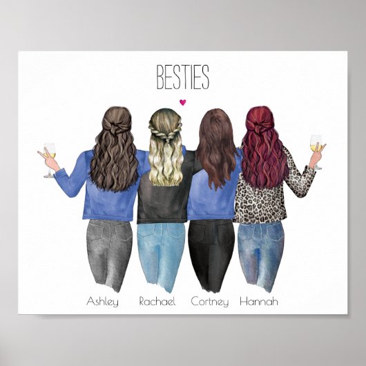 Aangepaste cadeaus voor Besties | Beste vrienden P Poster (Voorkant)