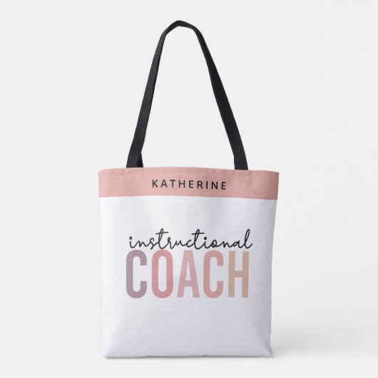 Aangepaste cadeaus voor instructiecoach en educati tote bag (Achterkant)