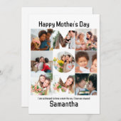 Aangepaste cadeaus voor mam Moederdag 9 Foto Colla Feestdagenkaart (Voorkant / Achterkant)