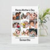 Aangepaste cadeaus voor mam Moederdag 9 Foto Colla Feestdagenkaart (Staand voorkant)