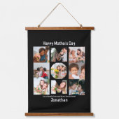 Aangepaste cadeaus voor mam Moederdag 9 Foto Colla Hangend Wandkleed (Voorkant)