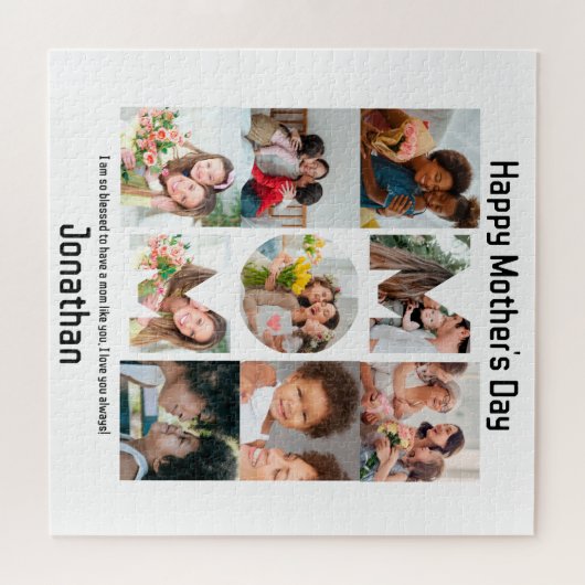 Aangepaste cadeaus voor mam Moederdag 9 Foto Colla Legpuzzel (Horizontaal)