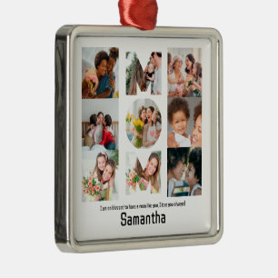 Aangepaste cadeaus voor mam Moederdag 9 Foto Colla Metalen Ornament