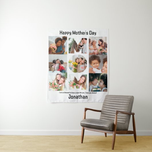 Aangepaste cadeaus voor mam Moederdag 9 Foto Colla Wandkleed (In situ)