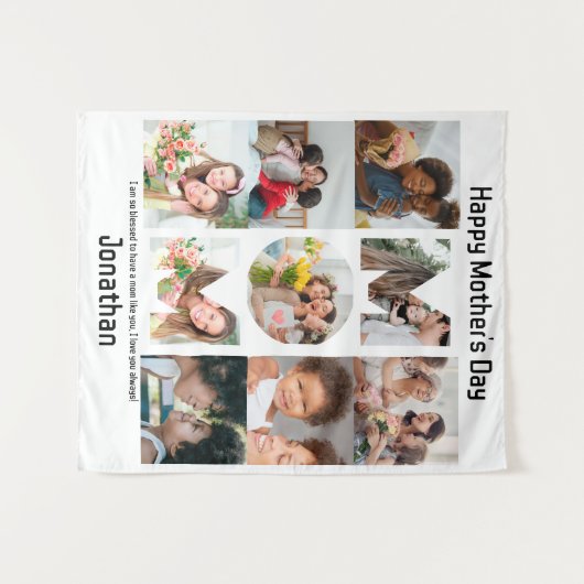 Aangepaste cadeaus voor mam Moederdag 9 Foto Colla Wandkleed (Voorkant (horizontaal))