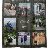 Aangepaste cadeaus voor oudere ouders Koppels Grij Douchegordijn (Voorkant)