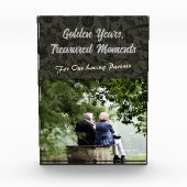 Aangepaste cadeaus voor oudere ouders Koppels Grij Fotoblokken (Voorkant)