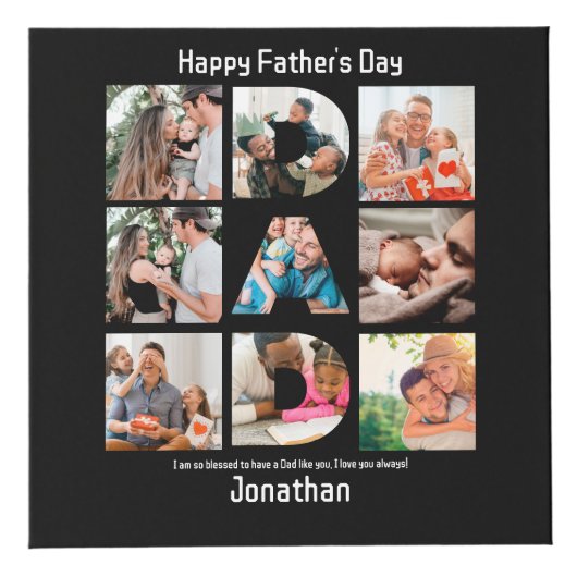 Aangepaste cadeaus voor vaders Dag 13 Foto Collage Kubus (Voorkant)