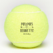 Aangepaste cadeauset voor trouwtennis, trouwerij tennisballen (Voorkant)