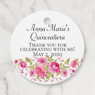 Aangepaste cadeautags Quinceañera-labels voor 15e Bedankjes Labels