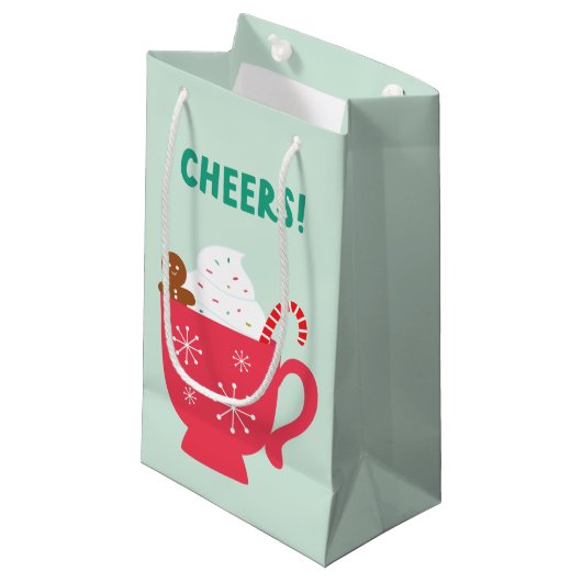 Aangepaste cadeautas - klein, glanzend (Voorkant Gekanteld)