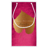 Aangepaste cadeautas met Herfst Gold verlofframbos (Achterkant)