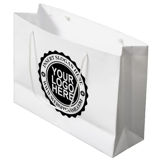 Aangepaste cadeautas met uw bedrijfslogo Groot (Voorkant Gekanteld)