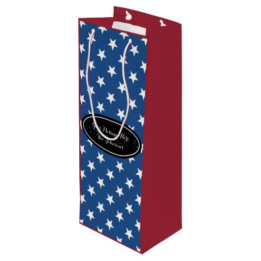 Aangepaste cadeautas voor wijn | Patriottisch ster (Achterkant Gekanteld)